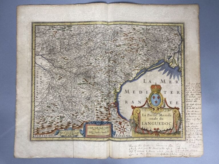JANSSON - Carte en couleurs de la partie méridionale du Languedoc. [Sur la prem…