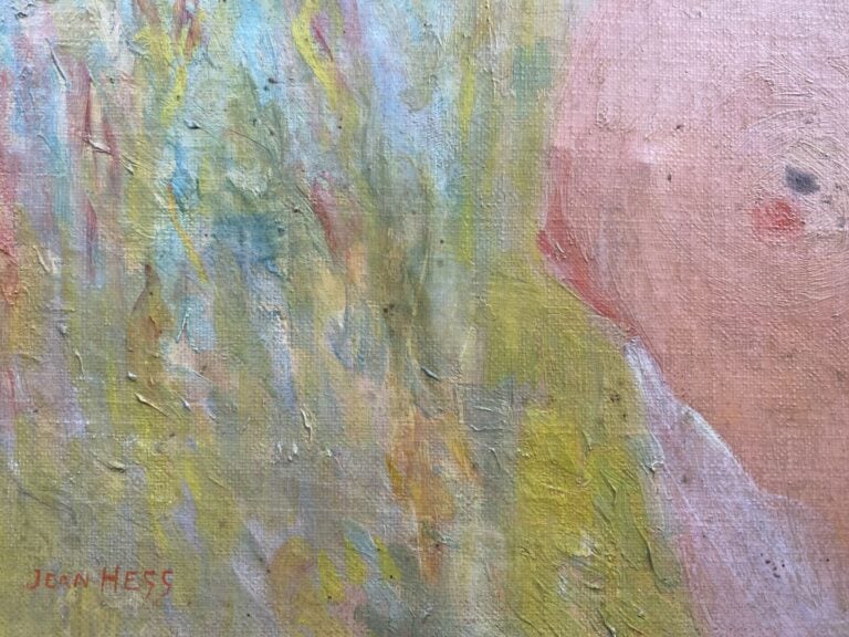 Jean HESS (XXe) - Portrait de jeune femme - Huile sur toile - Signée en bas à g…