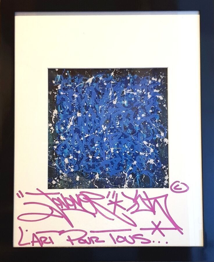 JONONE né en 1963. - Composition en bleue. - Sérigraphie. - 25x25 cm - Annoté "…