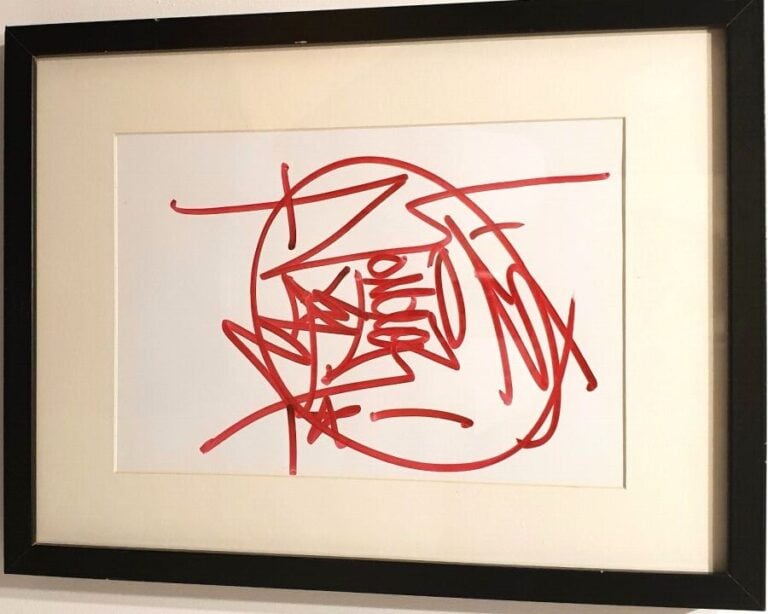 JONONE né en 1963. - Tag. - Feutre rouge. - 28.5x19.5 cm