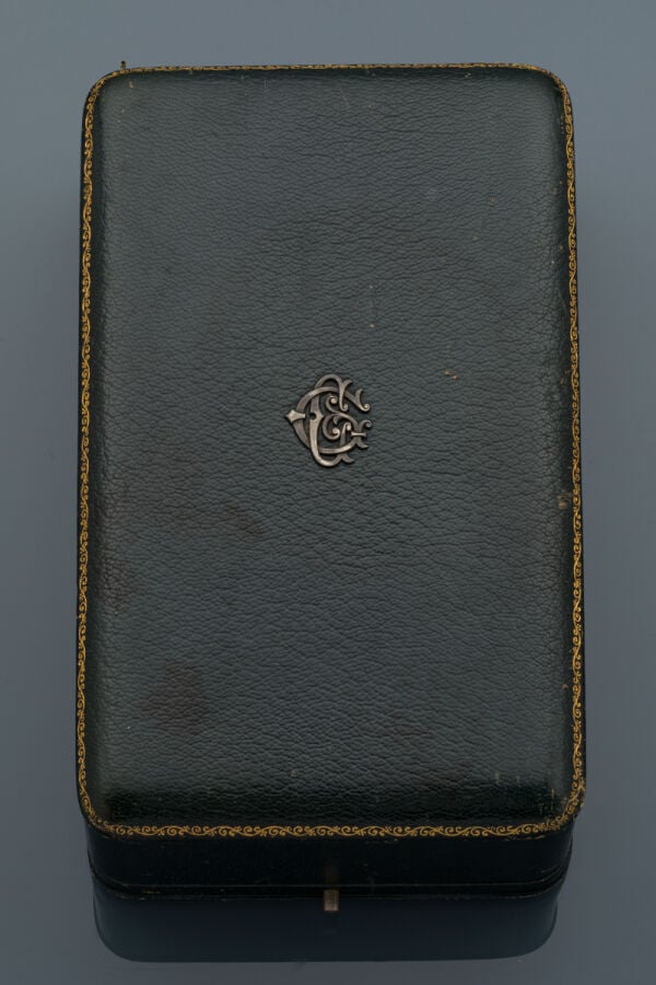 Longue BROCHE trembleuse "deux fleurs et feuillages" en or jaune (750‰) et arge…
