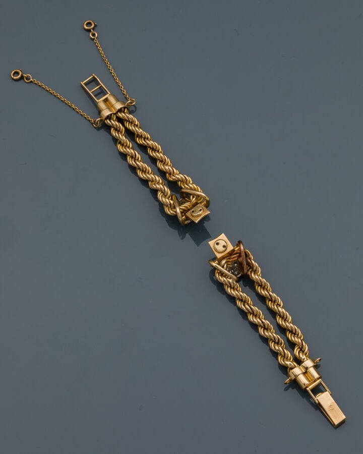 Partie de BRACELET en platine (min 800‰) et or jaune (750‰) composé d'une doubl…
