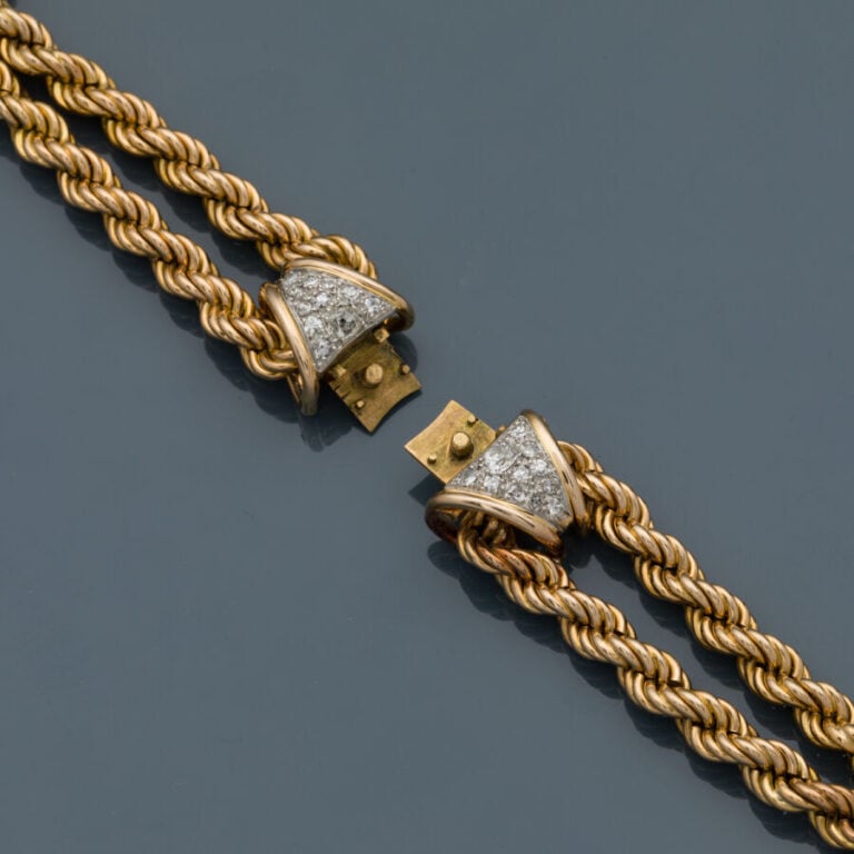 Partie de BRACELET en platine (min 800‰) et or jaune (750‰) composé d'une doubl…