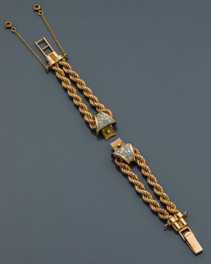 Partie de BRACELET en platine (min 800‰) et or jaune (750‰) composé d'une doubl…