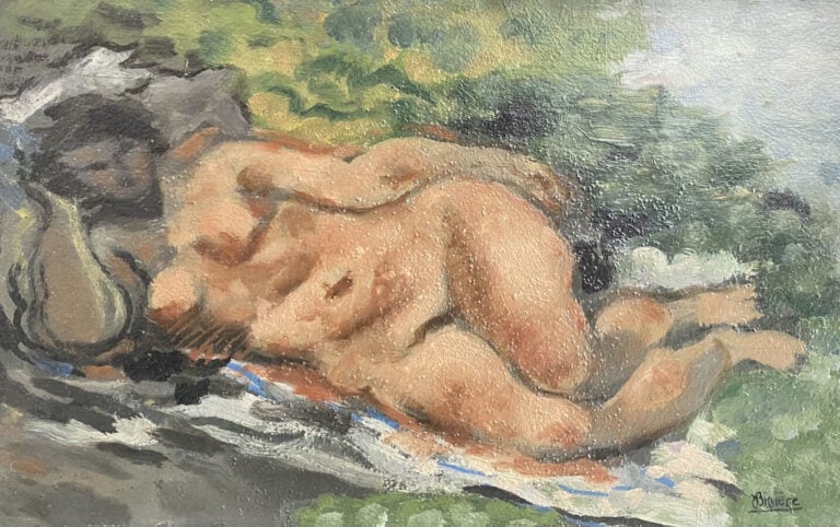 ROGER BISSIÈRE(1886-1964) - Nu couché, 1926 - Huile sur panneau - Signée « R Bi…