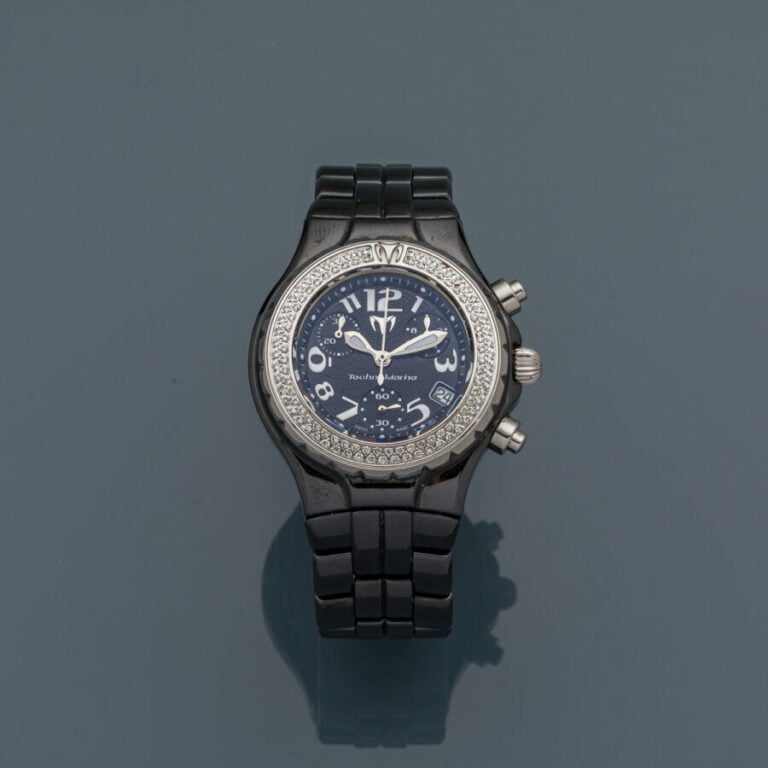 TECHNOMARINE - LOT de deux BRACELETS MONTRES chronographes, rondes, modèle « Te…