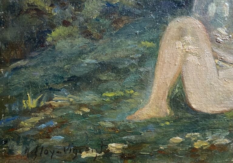 Albert ELOY-VINCENT (1868-1945) - Satyre et nymphe - Huile sur panneau - Signée…