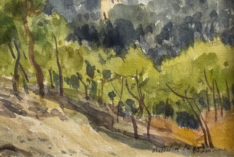 Alexis MOSSA (1844-1926) - Le hameau de Bellet vu de la voie romaine, 22 octobr…