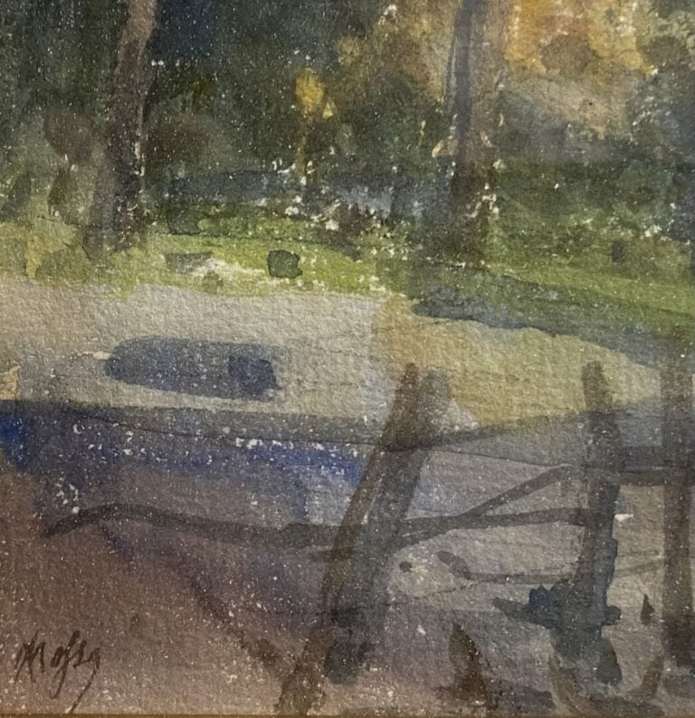 Alexis MOSSA (1844-1926) - Le Mont Leuze, 2 décembre 1917 - Aquarelle sur papie…