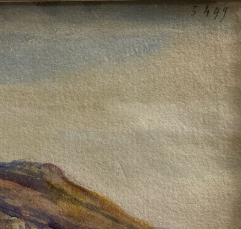 Alexis MOSSA (1844-1926) - Le Mont Leuze, 2 décembre 1917 - Aquarelle sur papie…