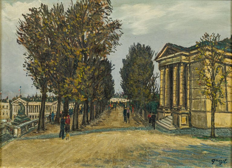ALPHONSE QUIZET (1885-1955) - Jardin des Tuileries - Huile sur isorel, signée e…