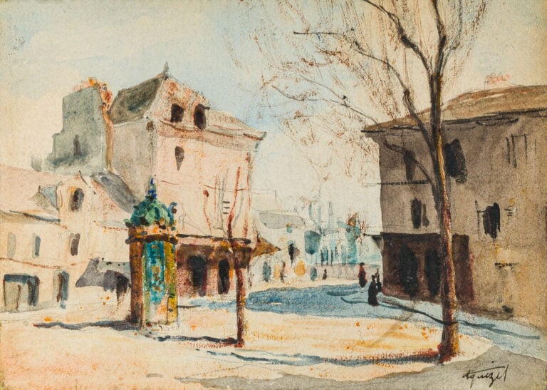 ALPHONSE QUIZET (1885-1995) - Vues de Montmartre - Deux aquarelles sur papier,…