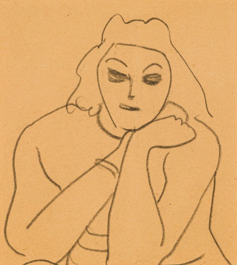 André DERAIN - Portrait de femme - Dessin - 15 x 15 cm