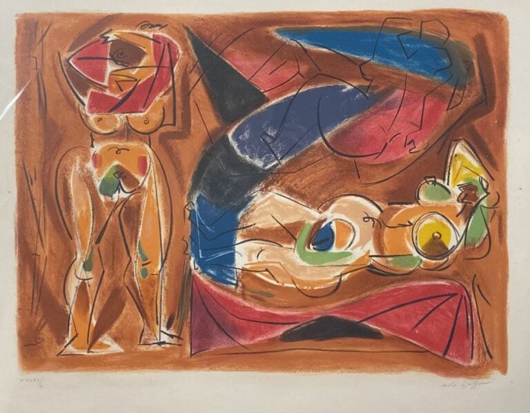André MASSON, d'après - Odalisque - Astres et visages - Ensemble de deux lithog…