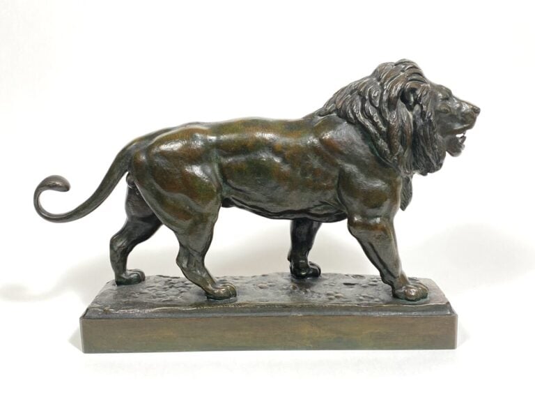 Antoine Louis BARYE (1796-1875) d'après - Lion - Bronze à patine foncée - 24 x…