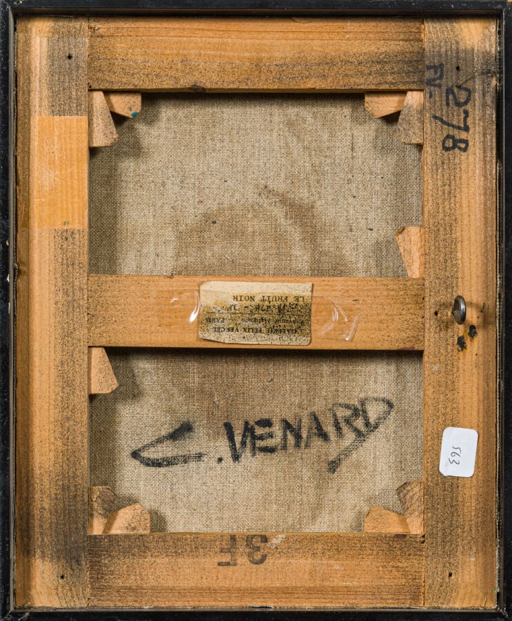 CLAUDE VENARD (1913-1999) - Le fruit noir - Huile et technique mixte sur toile,…