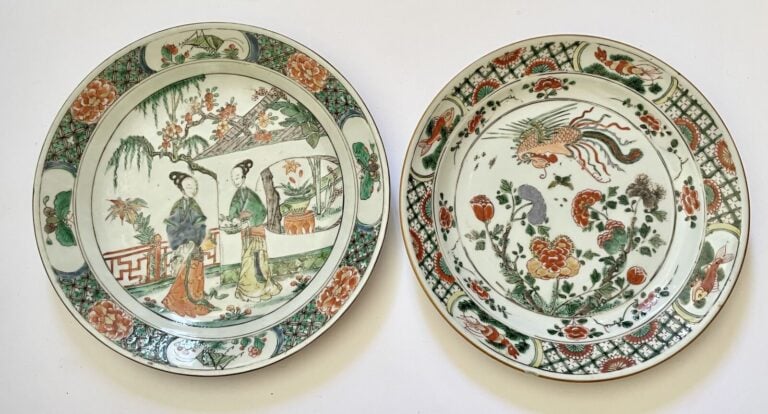 COMPAGNIE DES INDES, , assiette au Chinois - On joint deux assiettes de la fami…