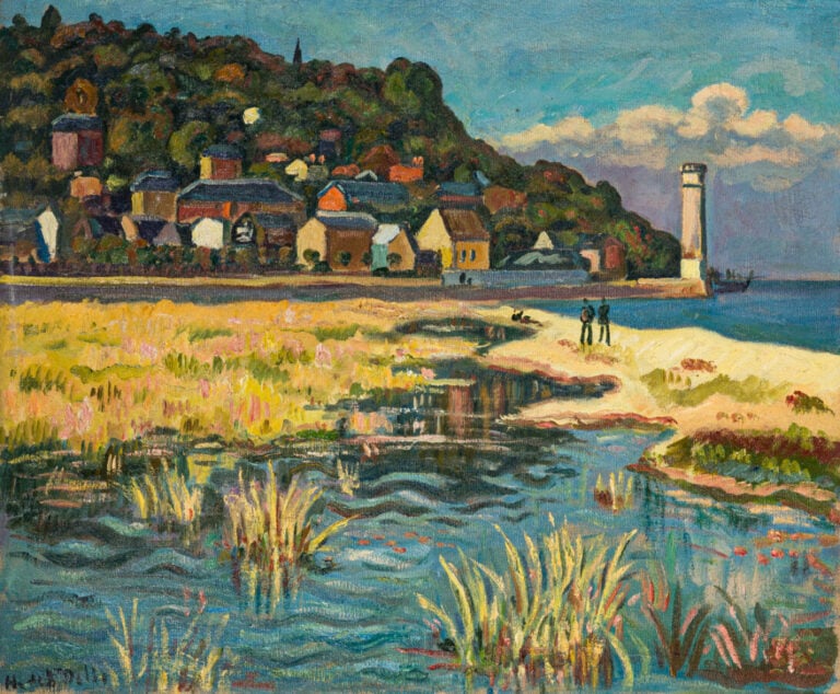 de SAINT-DELIS Henri Liénard (1878-1949) - Les marais et le phare, Honfleur - H…