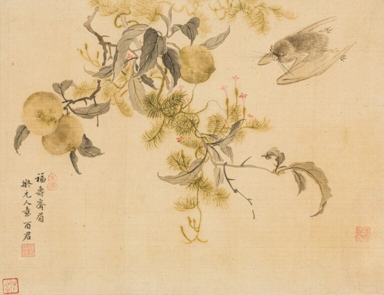 Deux estampes japonaises « Grues » et « Chauve-souris » - 39 x 28 cm et 34 x 26…
