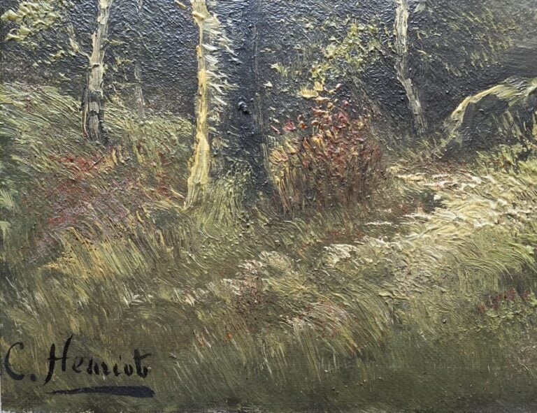Ecole début XXe siècle - Paysage de campagne - Deux huiles sur toile - Signées…