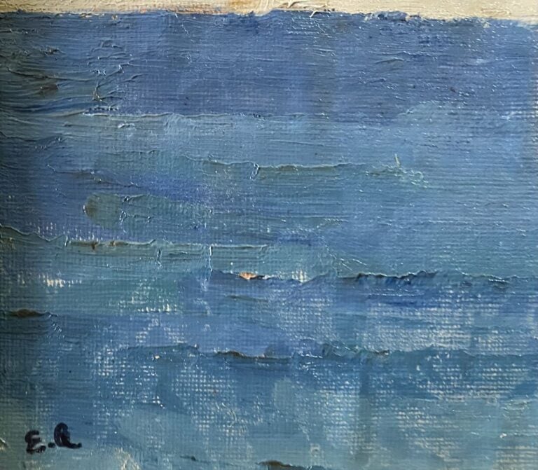 Ecole du XXe siècle - Antibes - Huile contrecollée sur carton - Monogrammé en b…