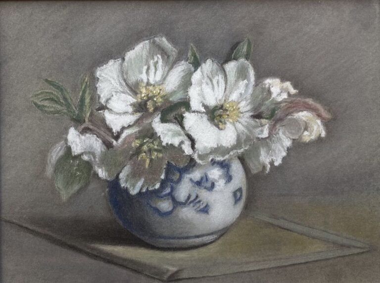 Ecole fin XXe siècle - Nature morte au bouquet de fleurs - Huile sur panneau -…
