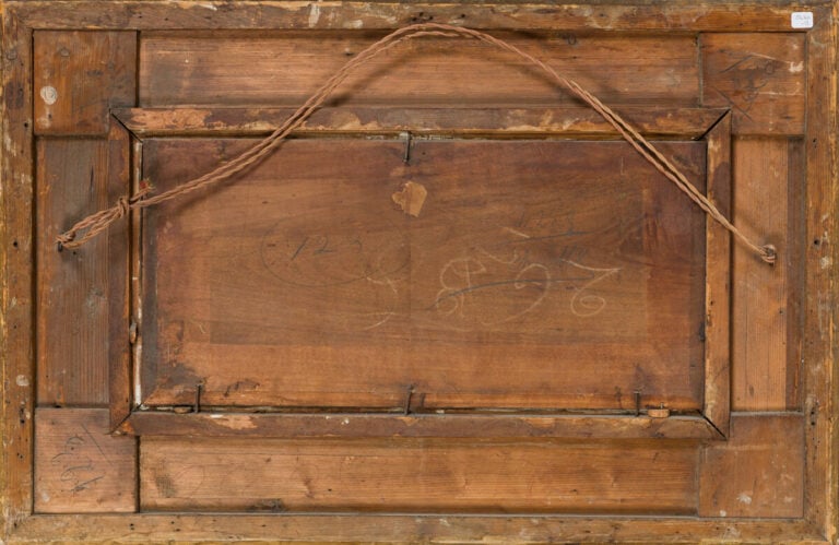 Ecole française - Chevaux en bord de mer - Huile sur panneau