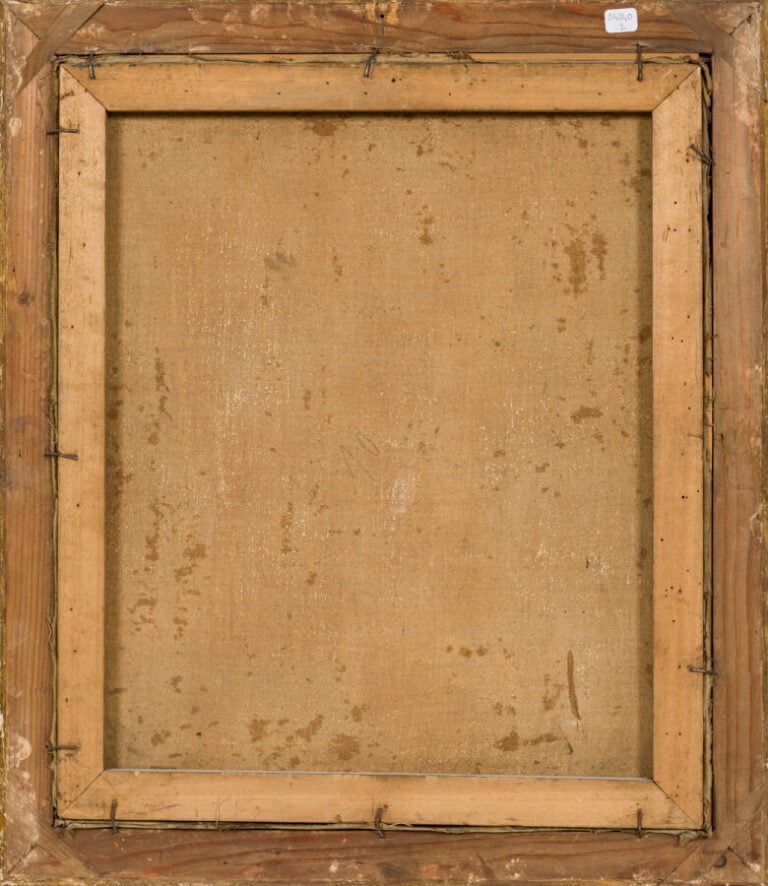 École française - Paysage à la maison - Huile sur toile