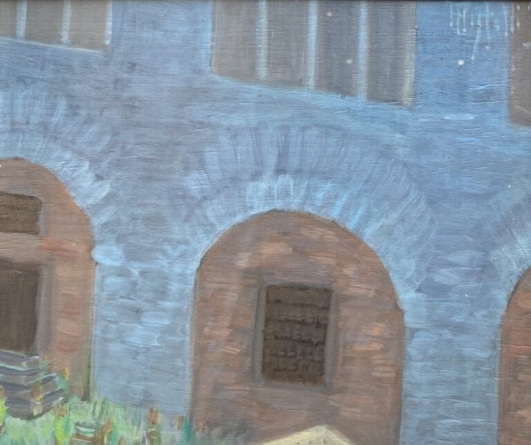 Ecole XXe siècle - Fête au village - Huile sur panneau - Porte une signature en…