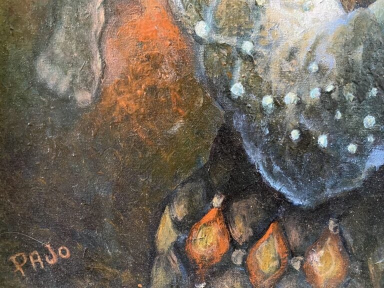 Ecole XXe siècle - Jeune fille au cirque - Huile sur toile - Porte une signatur…