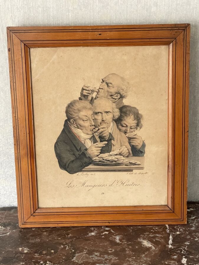 Ensemble d'ESTAMPES diverses : "Le déjeuné", "Les mangeurs d'huîtres", le mange…