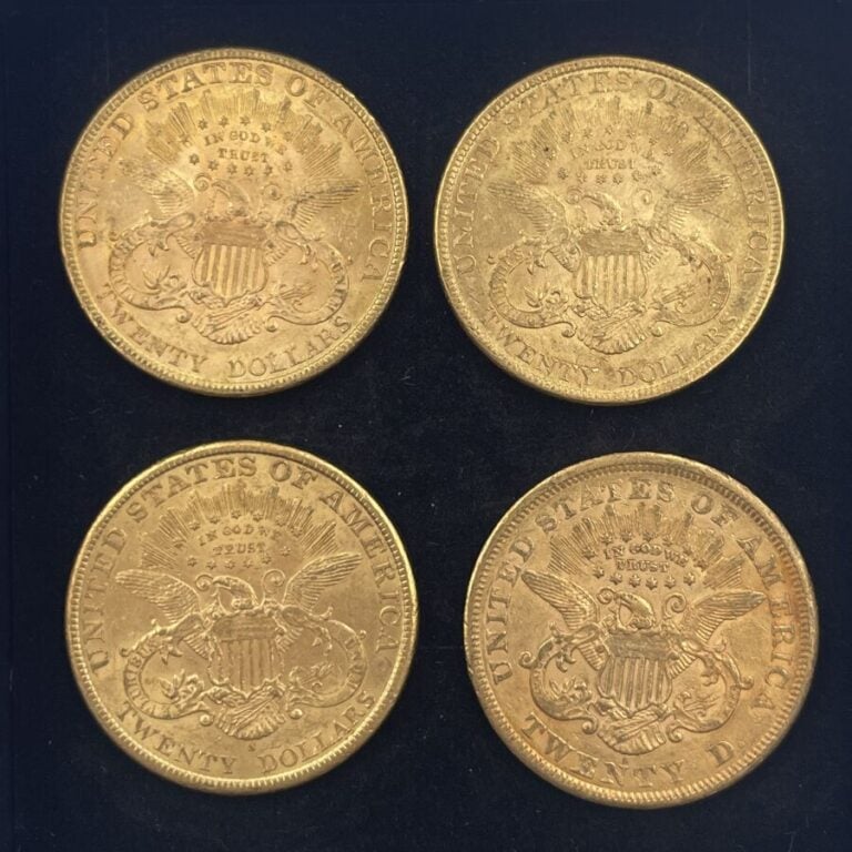 Ensemble de 4 pièces de 20 dollars " Liberty Head - double eagle " - 1x1868 ; 1…