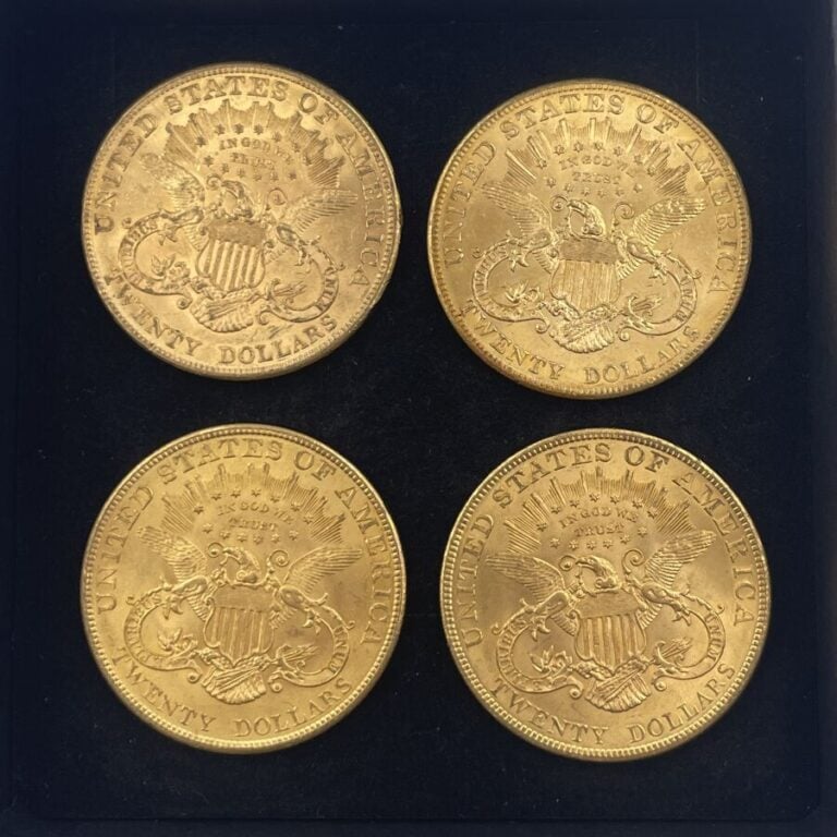 Ensemble de 4 pièces de 20 Dollars "Liberty head - Double Eagle" 4x 1904 - Poid…