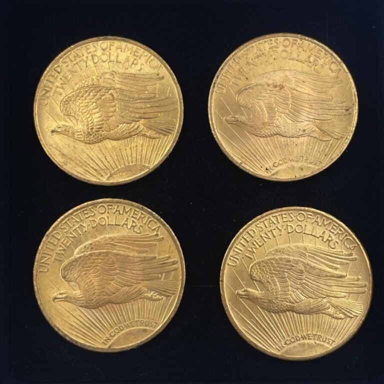 Ensemble de 4 pièces de 20 Dollars "Saint Gaudens " - 1x 1908; 3x 1924 - Poids…