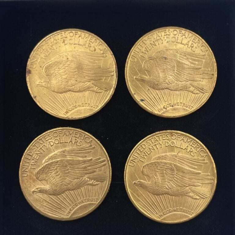 Ensemble de 4 pièces de 20 Dollars "Saint Gaudens " - 1x1914; 3x1924 - Poids ne…