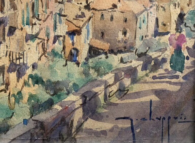 Georges CHAPPUIS (XX) - Vue de Villefranche sur mer - Aquarelle - Signée en bas…