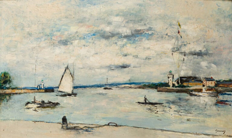 GERNEZ Paul Elie (1888-1948) - Vue du bassin de Honfleur - Huile sur panneau, s…
