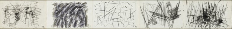JACQUES GERMAIN (1915-2001) - Cinq compositions - Quatre fusains et un stylo bi…