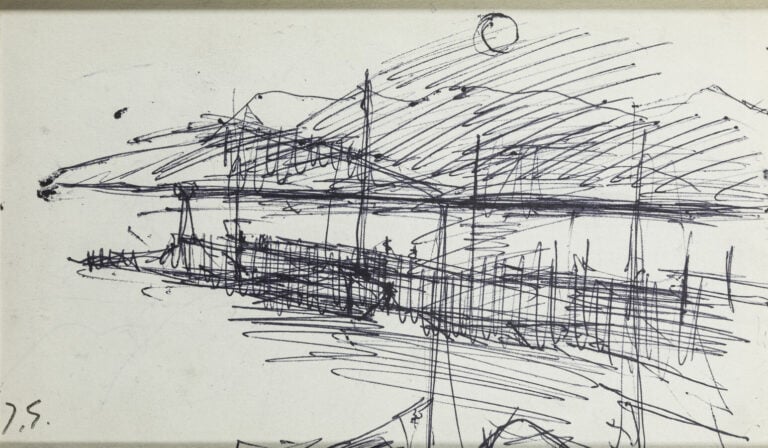 JACQUES GERMAIN (1915-2001) - Cinq compositions - Quatre fusains et un stylo bi…