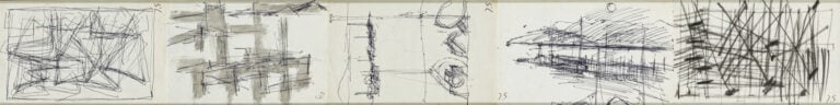 JACQUES GERMAIN (1915-2001) - Cinq compositions - Quatre fusains et un stylo bi…