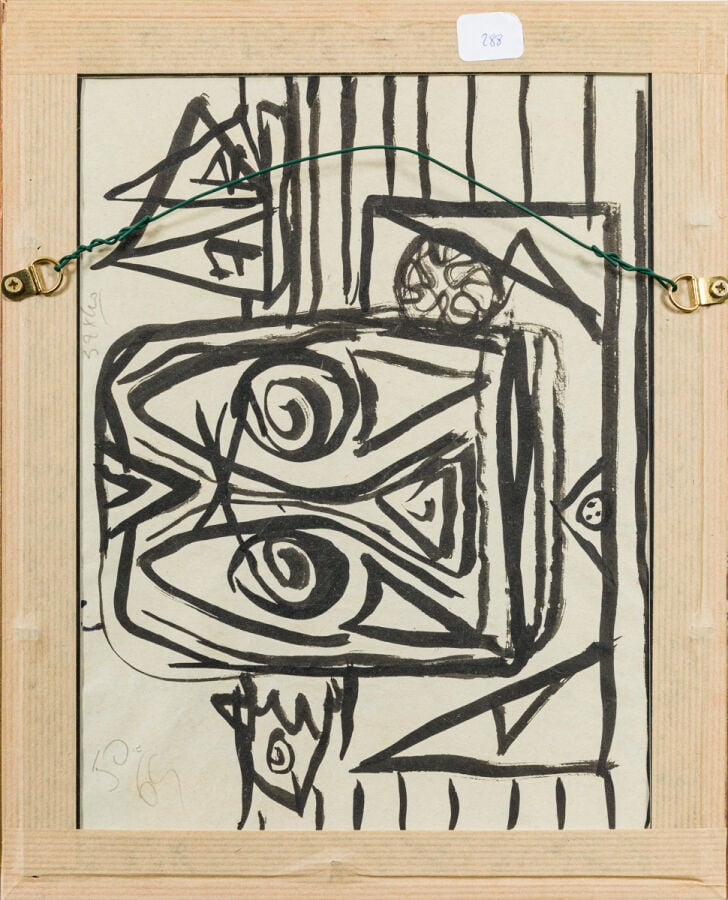 Jacques GERMAIN (1915-2001) - Visage, 1946 - Technique mixte sur papier, signée…