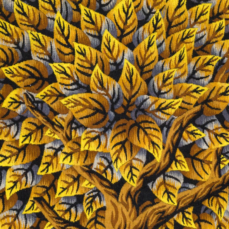 JEAN PICART LE DOUX, CARTON DE - « Feuillage solaire » - Tapisserie en laine ra…