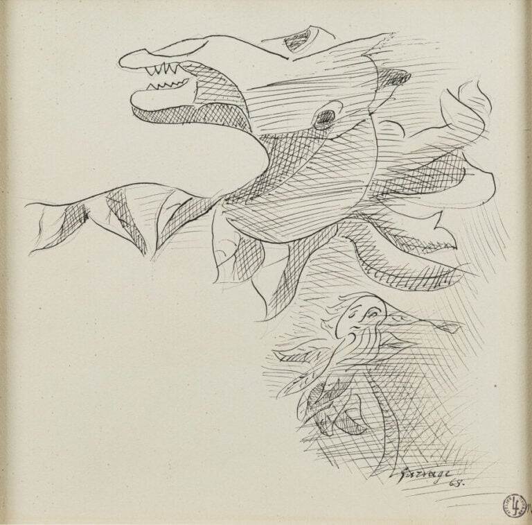 LÉOPOLD SURVAGE (1879-1960) - Cheval, 1969 - Encre sur papier, signée, datée et…