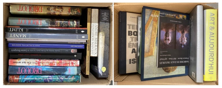 Lot de deux mannettes de livres d'art et divers comprenant : - - Le grand livre…
