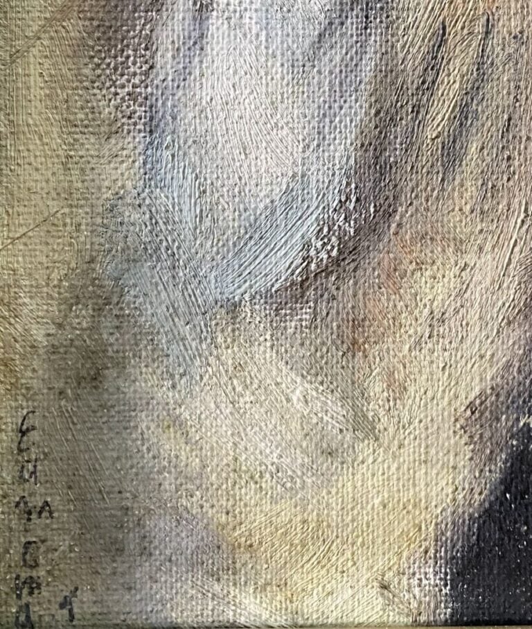 Mannette comprenant 12 tableaux dont une huile sur panneau représentant un sold…
