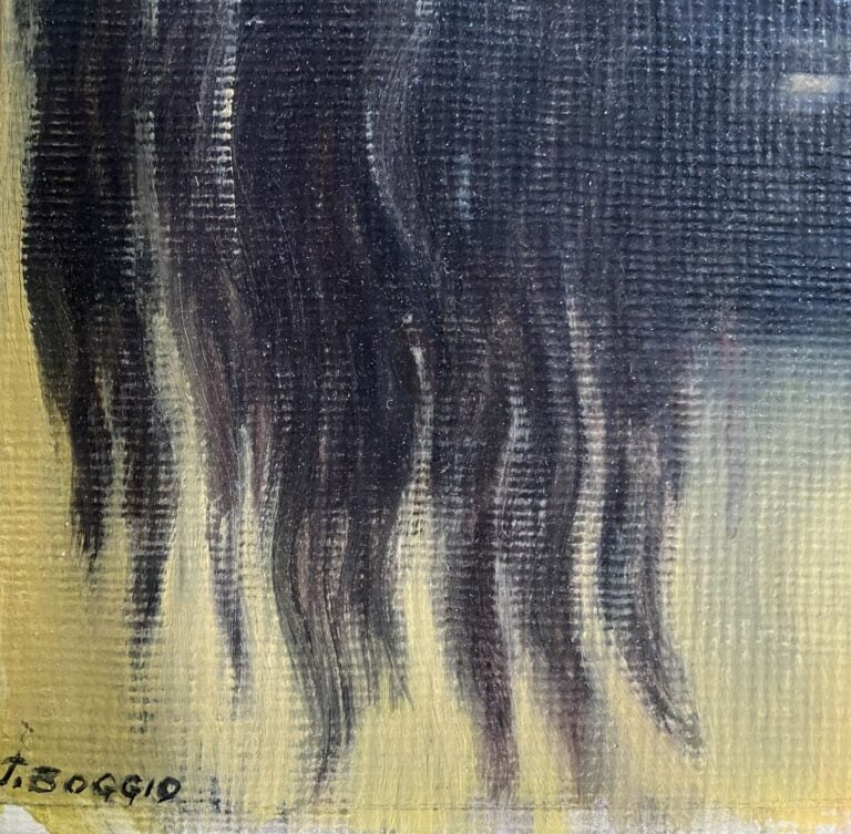 Mannette comprenant 12 tableaux dont une huile sur panneau représentant un sold…