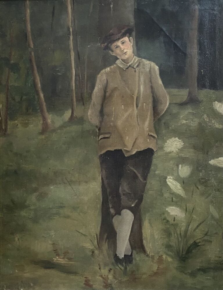 Mannette fin XIXe -début XXe siècle comprenant neuf tableaux sur le thème du po…