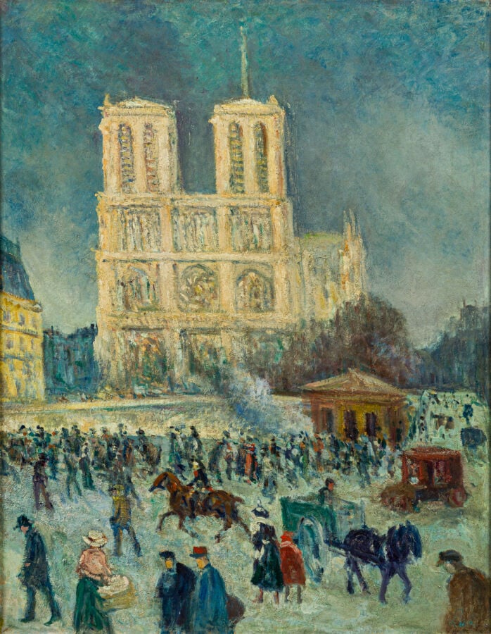MAXIMILIEN LUCE (1858-1941) - Notre Dame de Paris - Huile sur toile, signée en…
