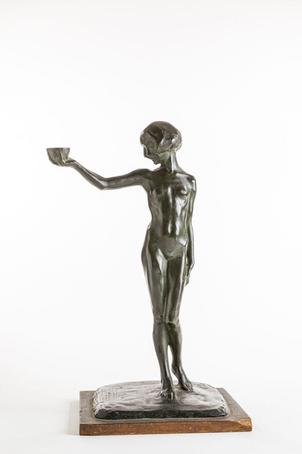 NICOLA D'ANTINO (1880-1966) - L'Offrande (L'Offerta) - Bronze à patine vert fon…