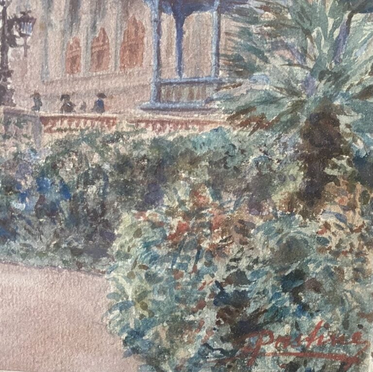 PASTINE ? - Casino de Monte Carlo - Aquarelle sur papier - Signé en bas à droit…